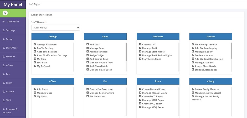 Staff Management system for Institutes